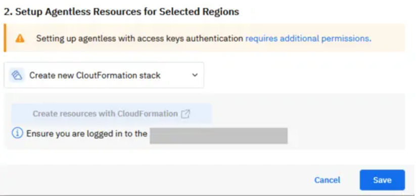 setup agentless resources for selected regions in Runecast 6.6