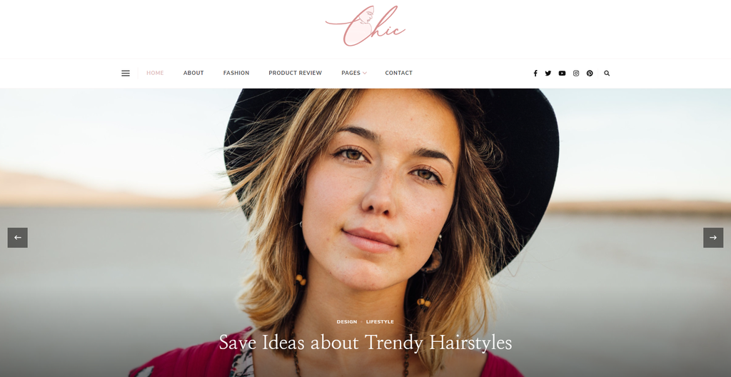 Exemplo de site com o tema Chic Lite do WordPress 