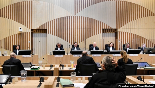 Зал суда, в котором проходят слушания дела MH17 в Нидерландах