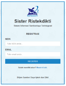 panduan sister untuk dosen: registrasi