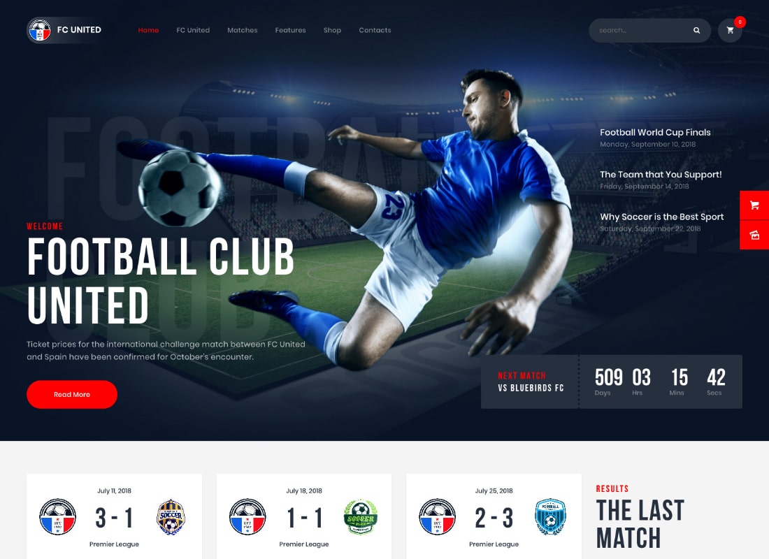 FC United |  Fútbol, ​​Fútbol Tema WordPress Sports