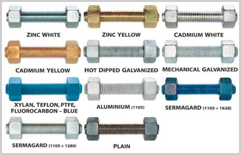 Stud bolts coating materials