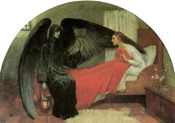 Marianne Stokes Art Print featuring the painting Death and the Maiden by Marianne Stokes