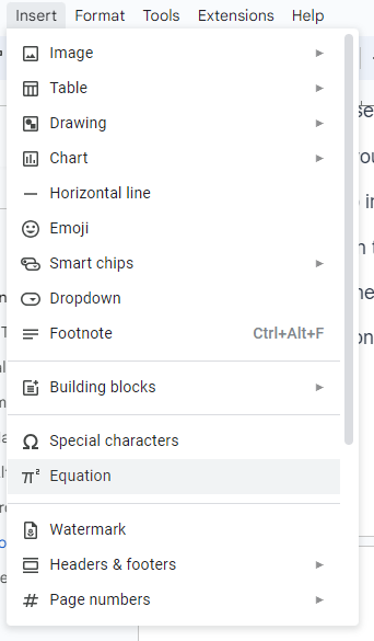 inserting one-eighth symbol using equation tab