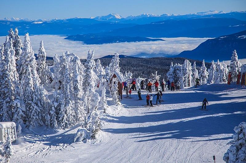 File:Snow covered trees atop Sun Peaks (15059780903).jpg