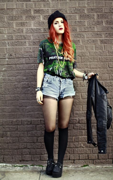 woman wearing punk clothing