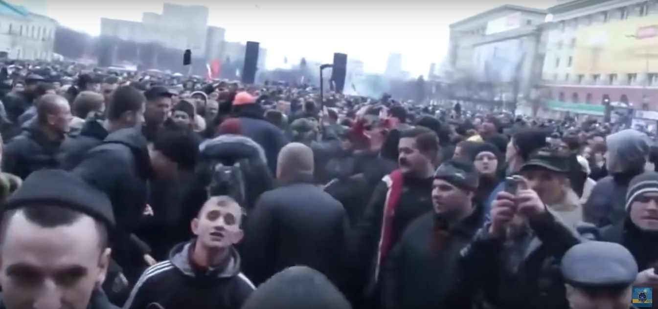Kharkiv, pro-Russian protests. 1 March 2014 (Photo: snapshot from the video released by the GPO) ~
