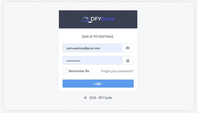 DFY Suite 5.0 Account Creation and Login