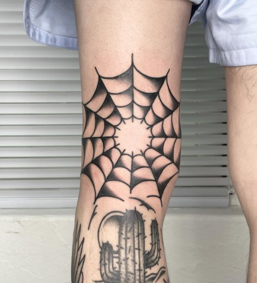 Cactus Spider Web Tattoo