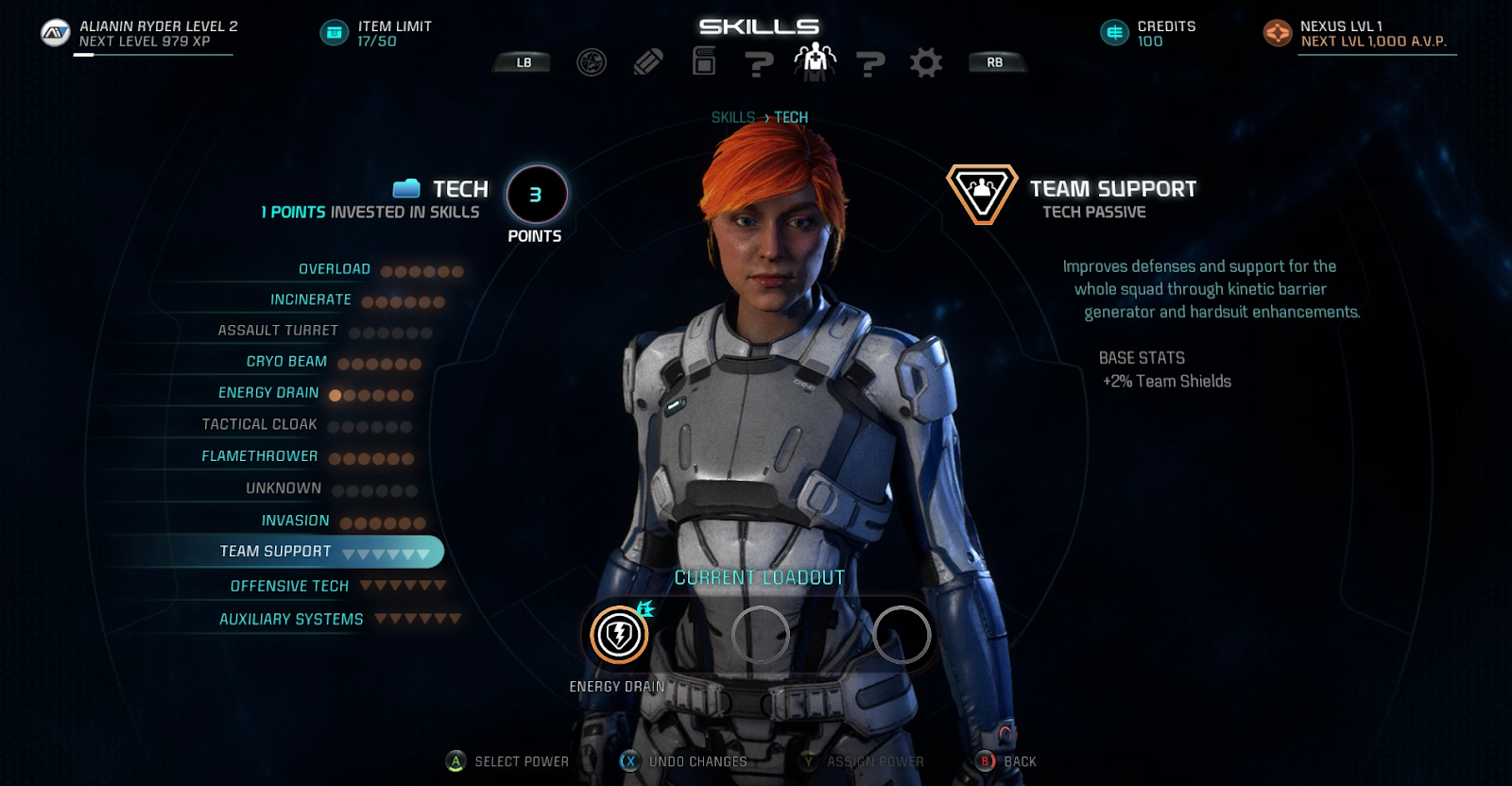 Mass Effect: Andromeda - Tech Skills