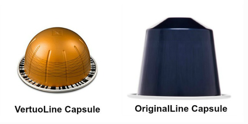 Nespresso VertuoLine Capsule (left) and OriginalLine Capsule (right) 