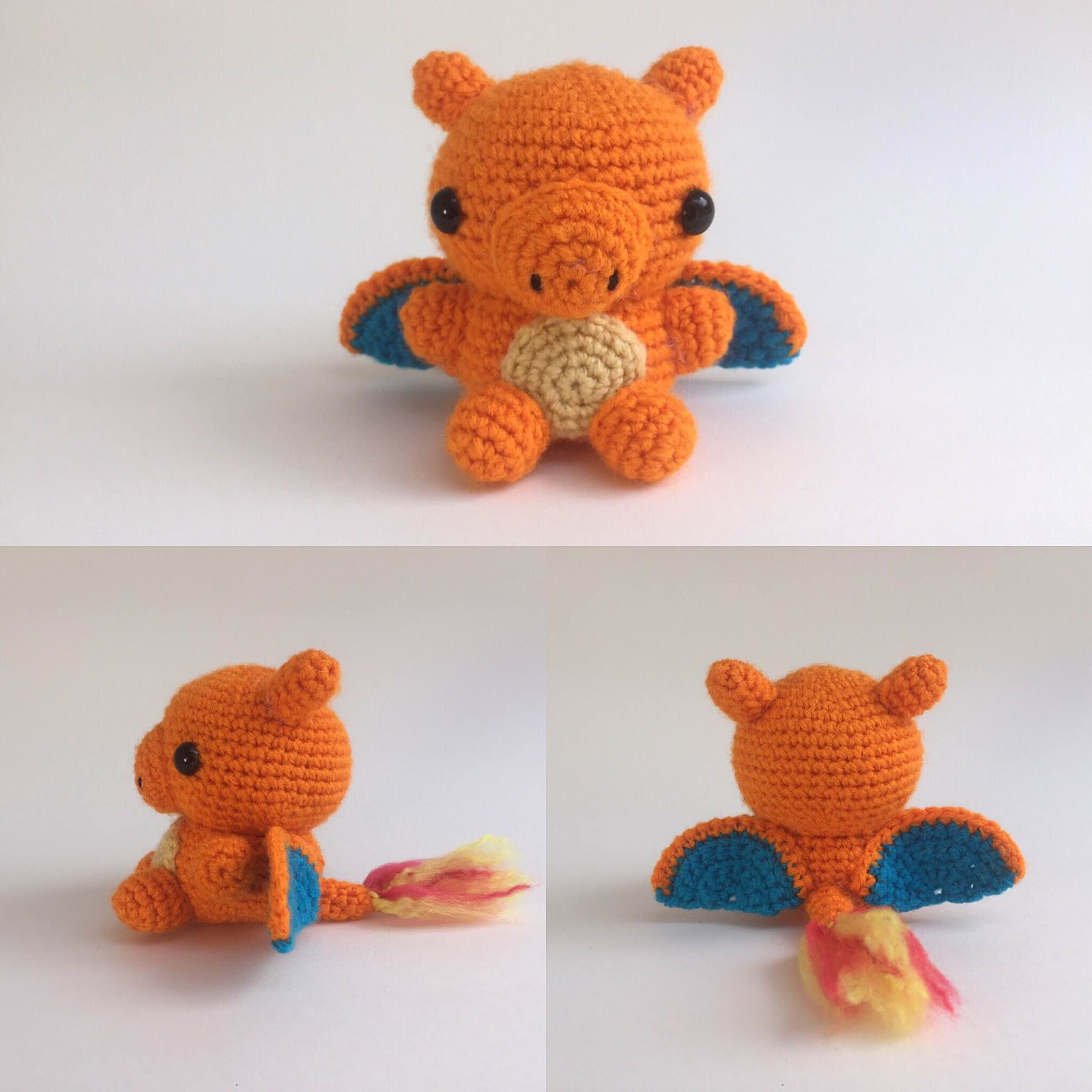 Charizard Crochet Pattern / Pokemon / Lazy Dragon / Orange / 