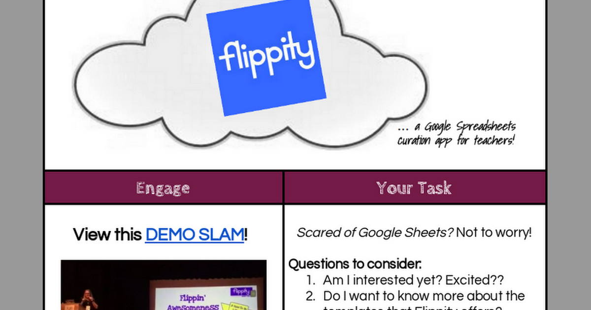 Example of Flippity Hyperdoc for Teachers