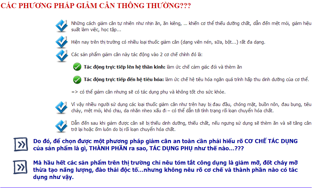 phương pháp giảm cân thông thường