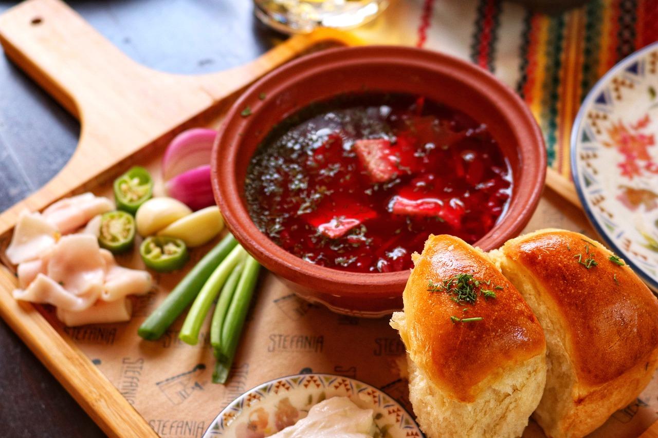 Украинская Кухня, Борщ, Суп, Овощи, Хлеб