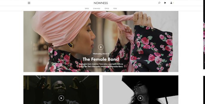 NOWNESS best website design award winner 2017