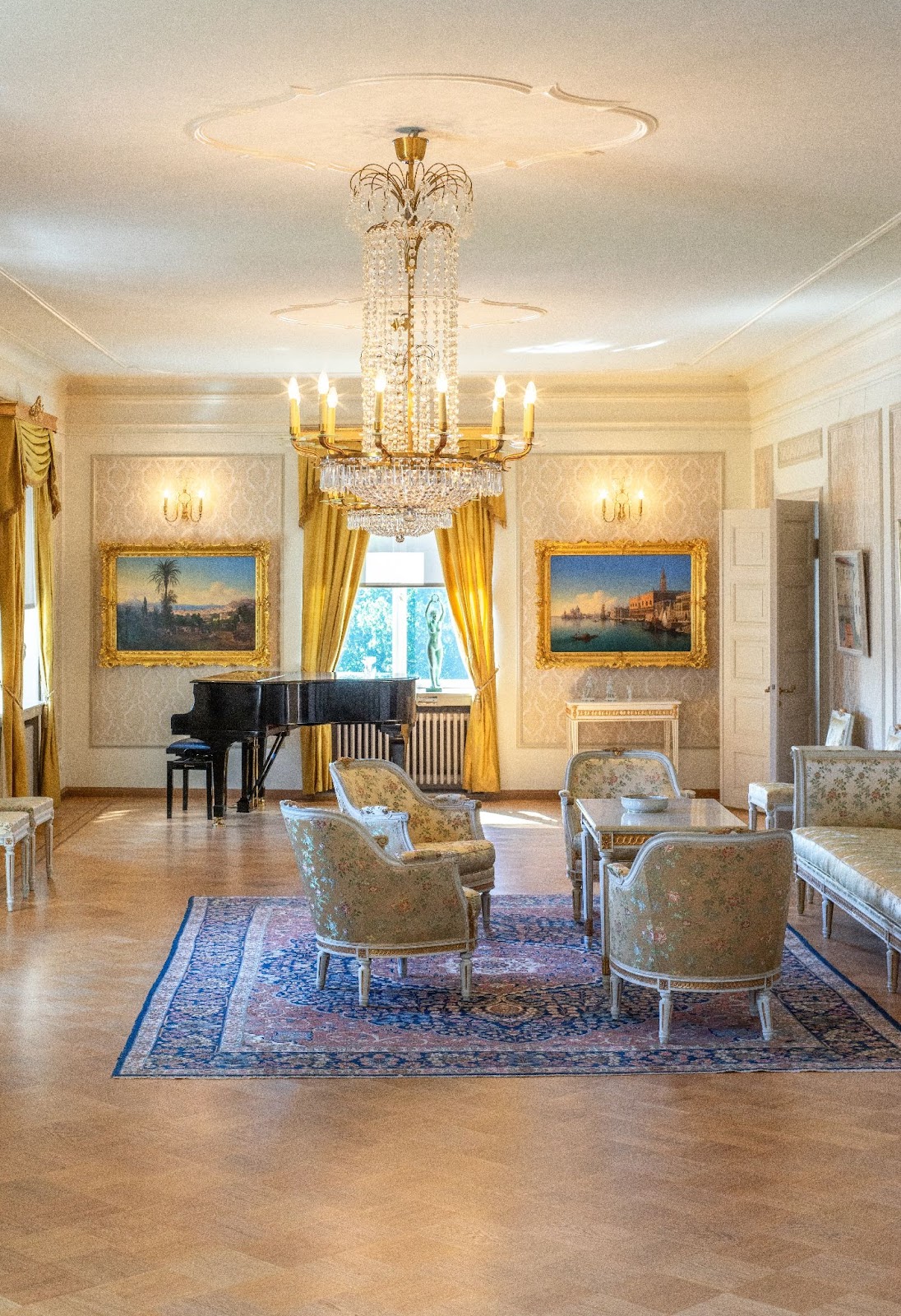 Expensive paintings hung in an elegant home
