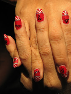 Red, White Polka Dots and Roses.