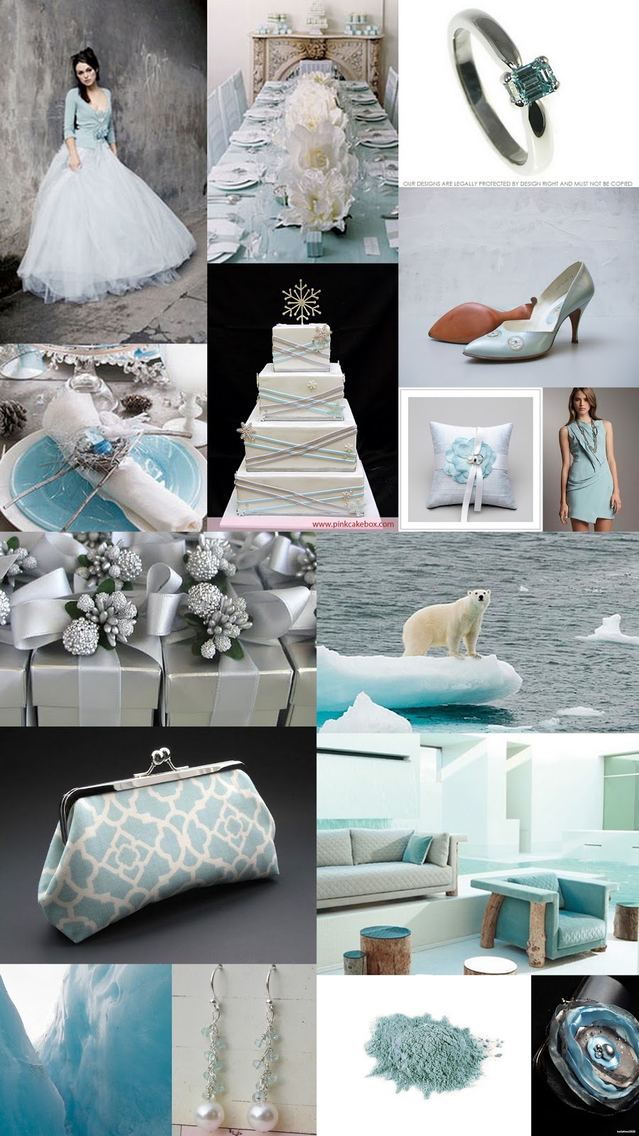 silver and ice blue wedding
