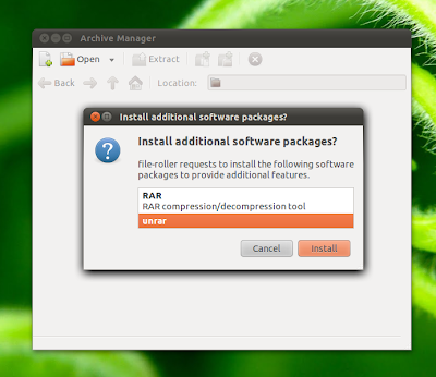 Ubuntu 11.04 install RAR archive