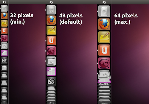 Unity launcher resizable Ubuntu 11.04