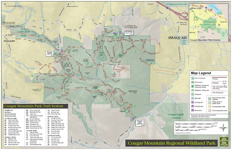  Cougar Mountain Regional Park Map
