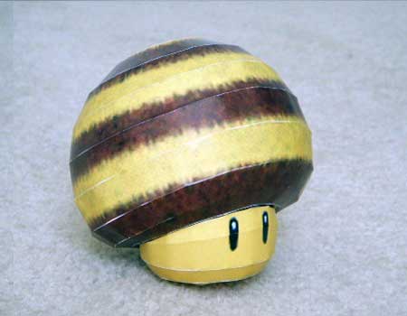 Super Mario Galaxy Bee Mushroom Papercraft