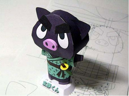 Kurobuta Kagoshima Black Pig Papercraft