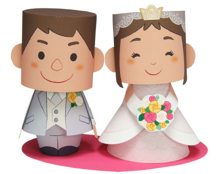 Bride and Groom Papercraft