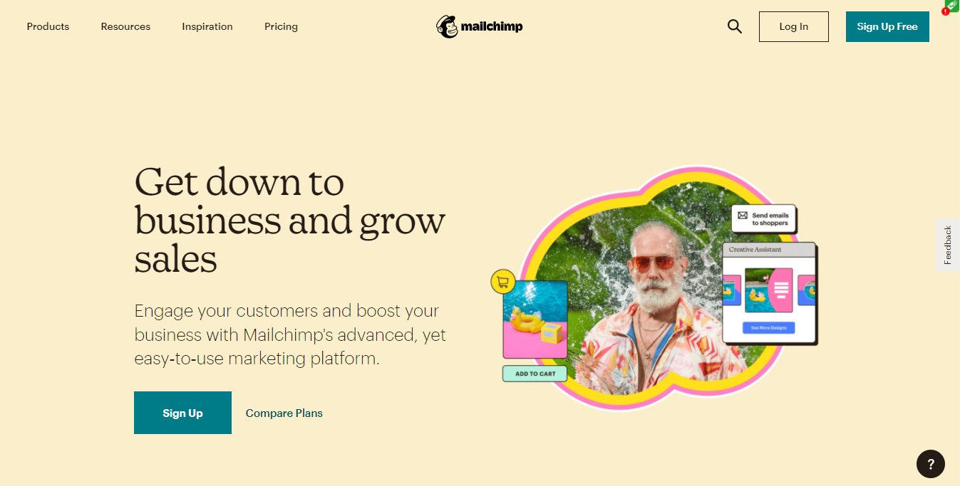 mailchimp home page
