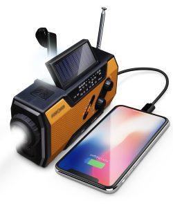 FosPower Emergency Solar Hand Crank Portable Radio