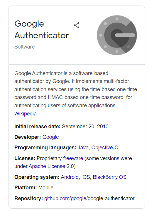 google authenticator 