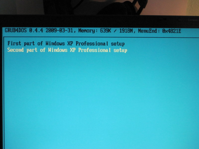 使用U盘启动盘安装 Windows XP