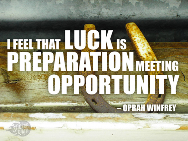 Luck is preparation meeting opportunity quote image