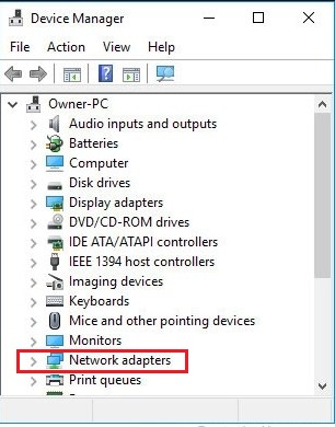 Finding “Network adapters”