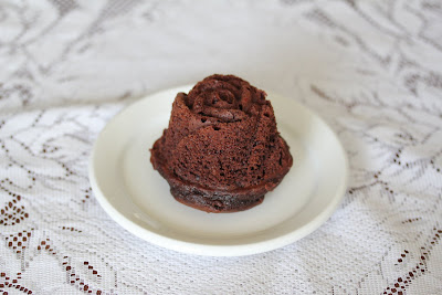 close-up photo of a chocolate rose cupcake
