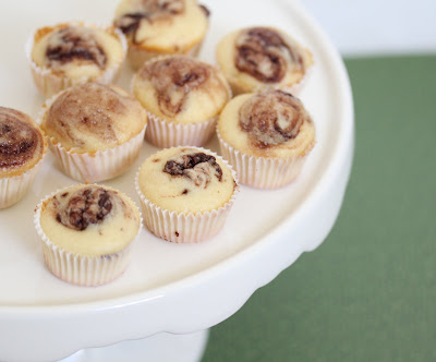 close-up photo of Mini nutella swirl muffins