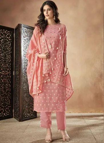 Cotton Semi-Stitched Latest Designer Salwar Suits For Woman's