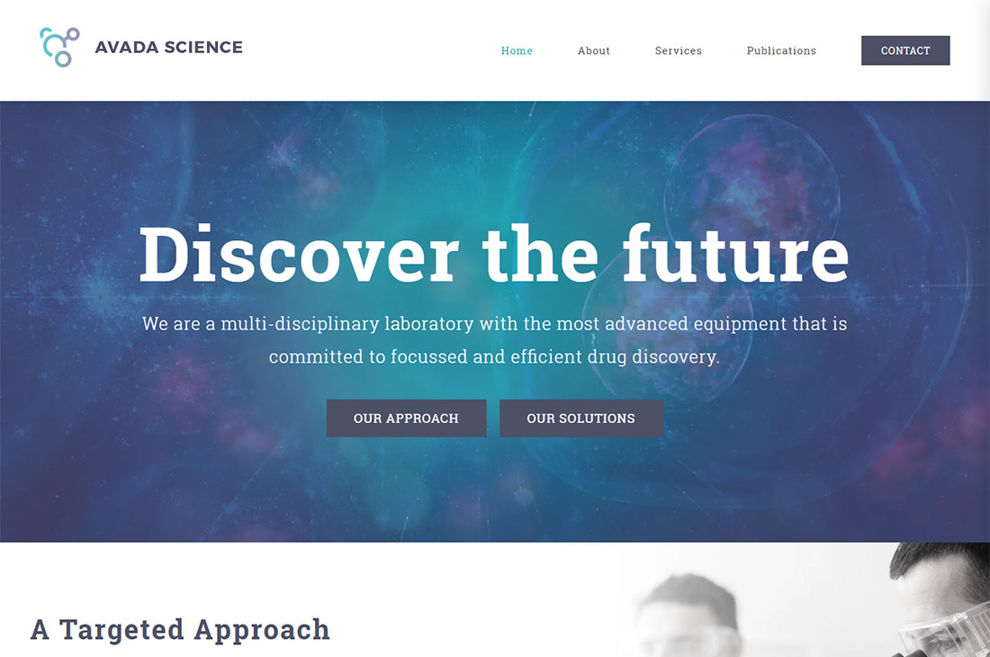 tema de wordpress de ciencia avada