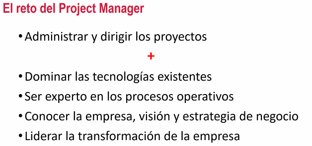 El reto del Project Manager
