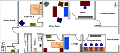 diagram of the inside of living quarters