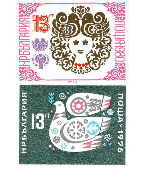 Mid Century Modern Sticker Label + Stamp Club