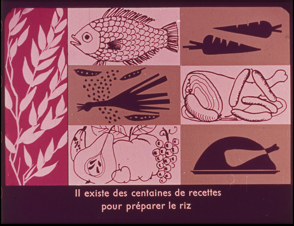 Films fixes et publicités de quartier (educational filmstrips) sur www.filmfix.fr : Les trois méthodes de cuisson du riz