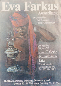Invitation to Eva`s exhibition in Friedrichshafen, 1982