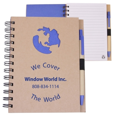 5x7 Eco Spiral Notebook with Pen 