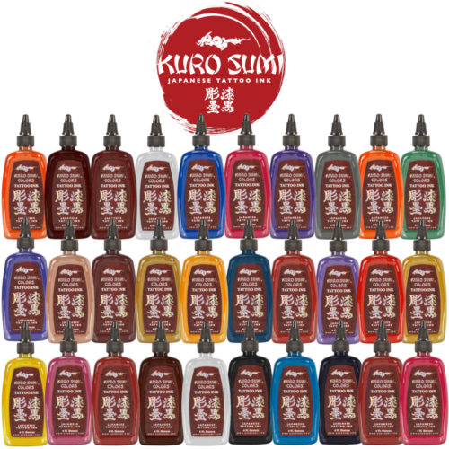 Buy หมึกสัก Kuro Sumi 12 1oz  สีแดงสีน้ําเงินสีดําสีขาวสีเขียวสีม่วงสีน้ําตาลสีชมพู Online at Lowest  Price in Thailand. 183632376951