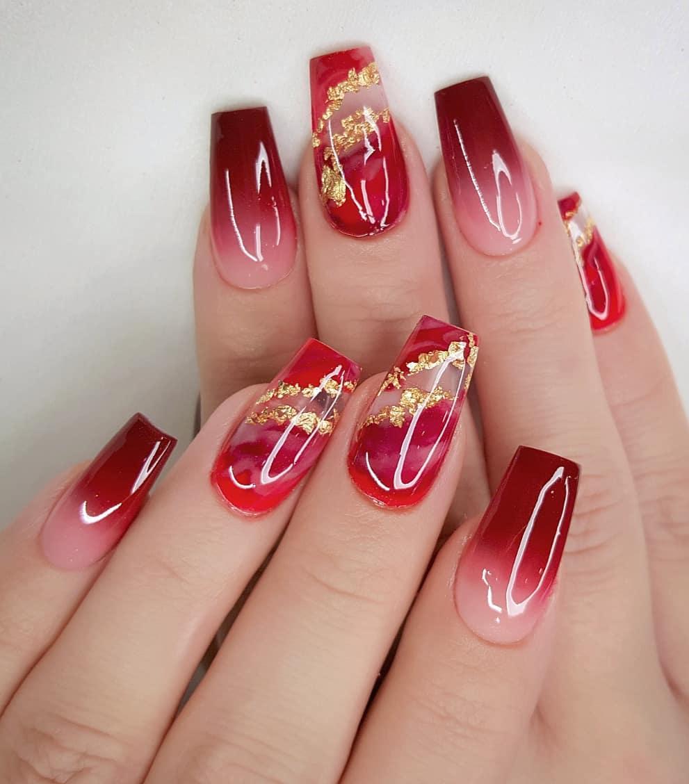 Red Valentine Nail Designs with a twist
