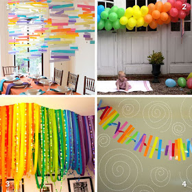 DIY rainbow party decor | Chickabug