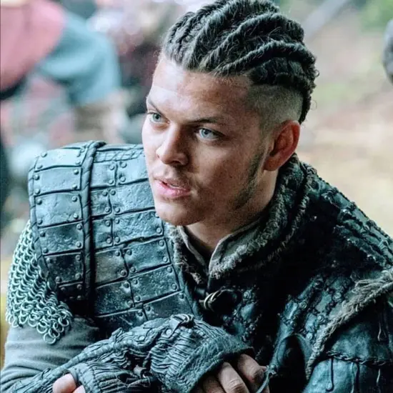 Full  view of the Ivar the boneless rocking the Vikings braids