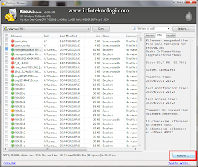 Screenshot restore file di Windows